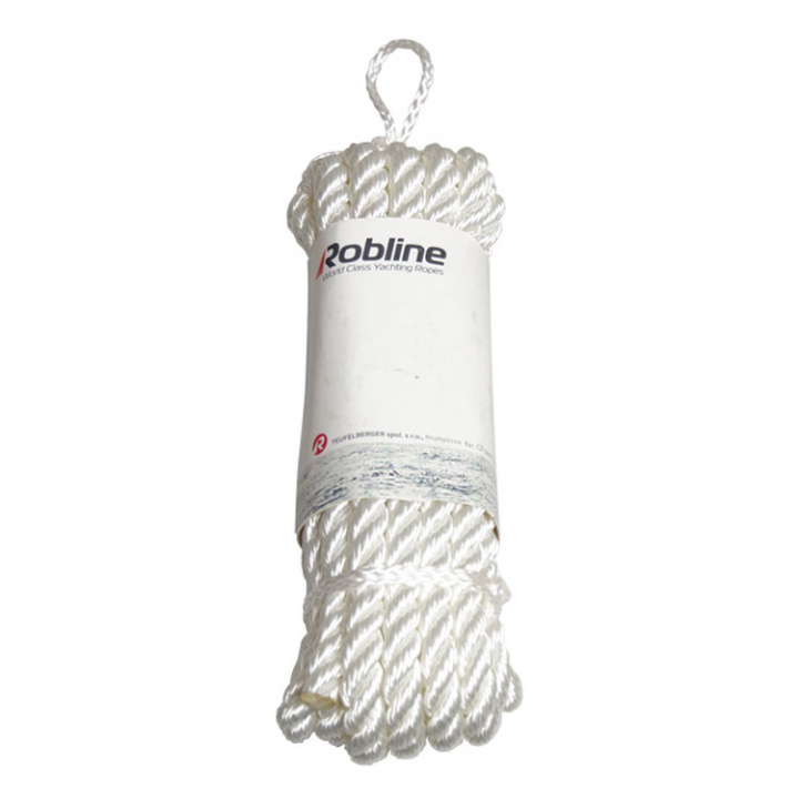 Förtöjningslina 3-slagen Vit