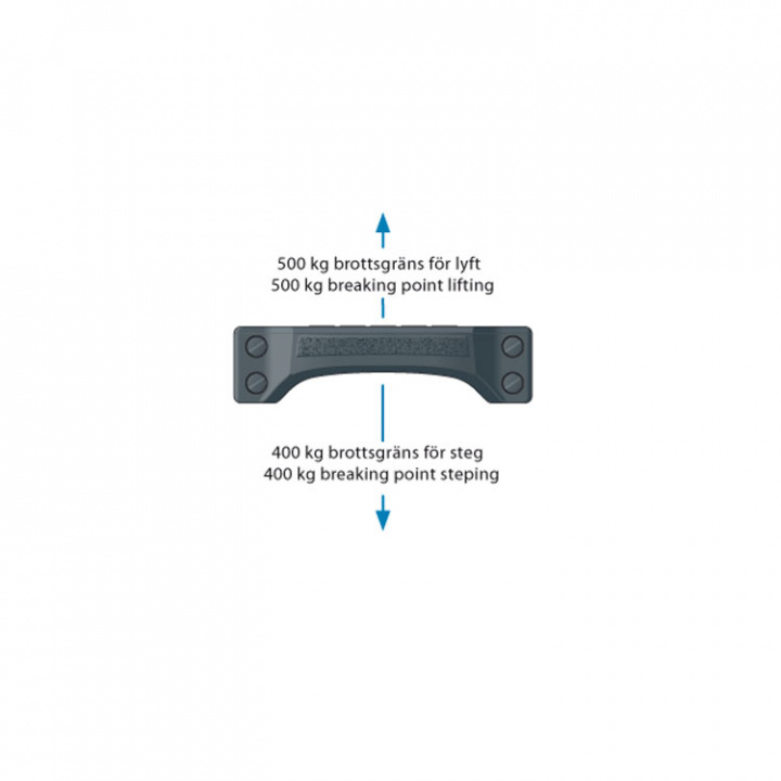 Handtag/Fotsteg Svart 164x42 mm