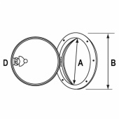 Inspektionslucka Rund Cream Inspektionslucka Rund Cream