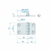 Gångjärn 59x37 mm Gångjärn 59x37 mm