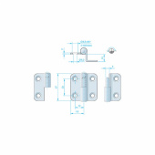 Dörrgångjärn Förskjutet 38x37x10 mm Dörrgångjärn Förskjutet 38x37x10 mm