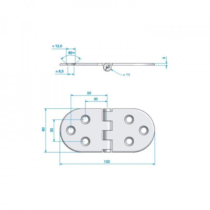 Gångjärn 60x130 mm