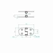 Gångjärn Friktion Normal 38x76 mm Gångjärn Friktion Normal 38x76 mm