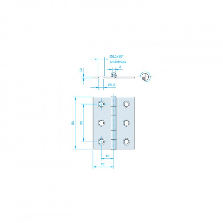 Kantgångjärn Rostfritt