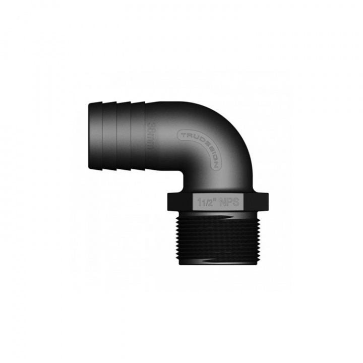 Slangkoppling Hane Vinklad 90° Komposit Svart