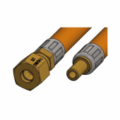 Gasolslang 120 cm Ändar: Ø8 mm Rör + 8 mm Sockel Gasolslang 120 cm Ändar: Ø8 mm Rör + 8 mm Sockel
