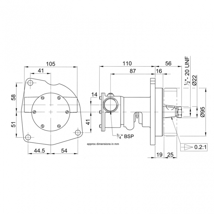 Pump brz flg 040 3/4