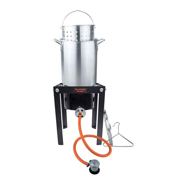 Krabb/Musselkokare 32L Med Gasbrännare & Stativ