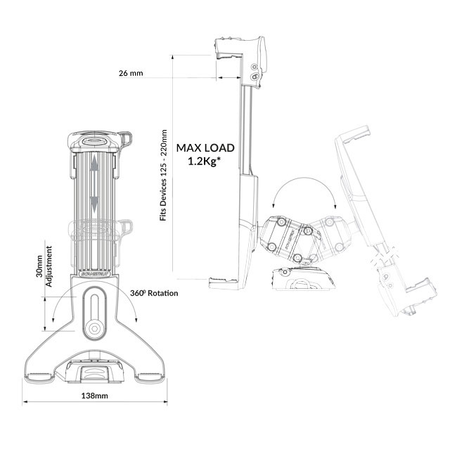 ROKK iPad/Surfplatta Monteringssats