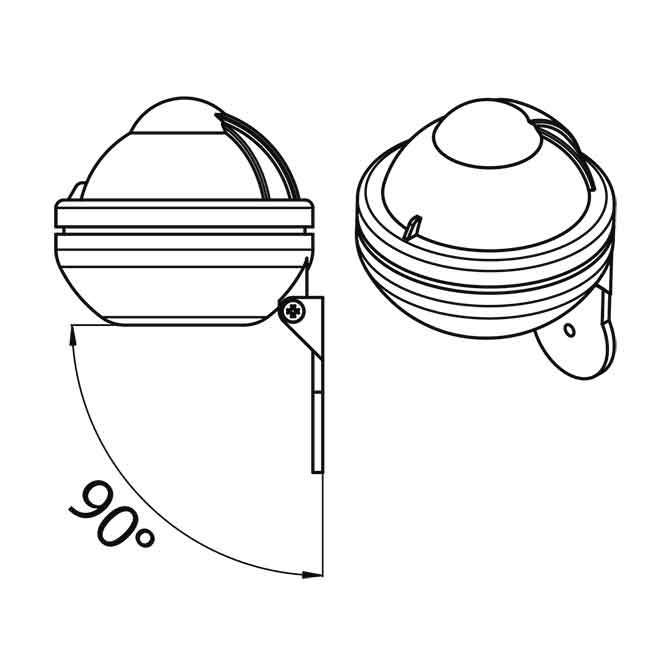 Riviera Kompass Comet 2” Ljusgrå Med Svart Ros