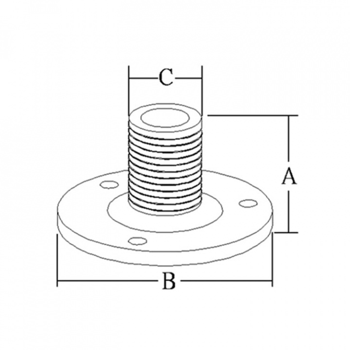Antennbeslag Rostfritt fast Däckmontering