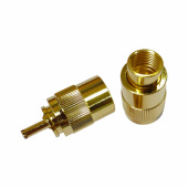 VHF-Kontakt PL259 Guldpläterad För 10 mm Kabel VHF-Kontakt PL259 Guldpläterad För 10 mm Kabel