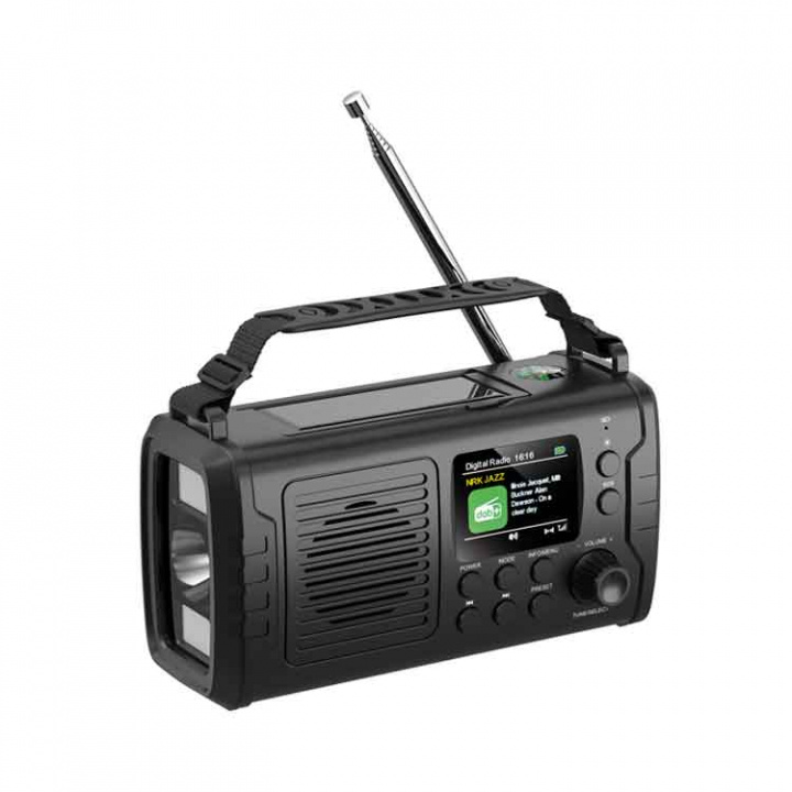 Nödradio DAB+/FM, Bluetooth, Vev, Solpanel Och Powerbank – 10 000mAh