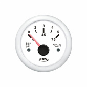 Oljetryckmätare Vit 0-5 Bar 12/24V Oljetryckmätare Vit 0-5 Bar 12/24V