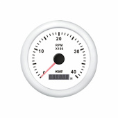Varvmätare Diesel 0-4000 RPM Med Timräknare Vit 12/24V Varvmätare Diesel 0-4000 RPM Med Timräknare Vit 12/24V