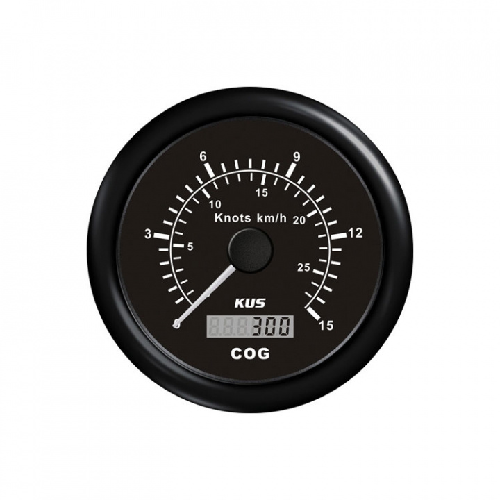 GPS Logg 0-15 Knop Svart 12/24V