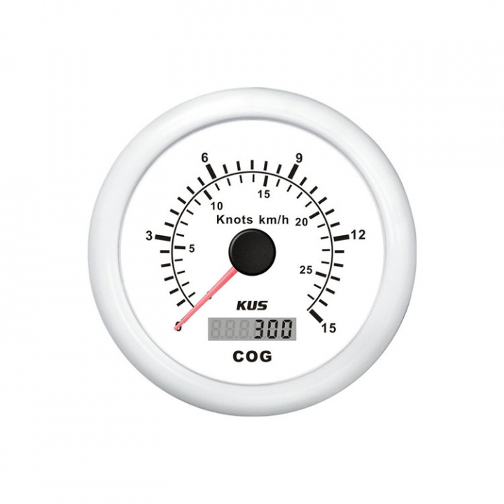 GPS Logg 0-15 Knop Vit 12/24V