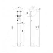 Bordsben Support Beslag i Aluminium 33,5cm Bordsben Support Beslag i Aluminium 33,5cm