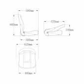 CP48 Fällbar Båtstol Svart/Ljusgrå CP48 Fällbar Båtstol Svart/Ljusgrå