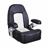 Royal Båtstol Carbon Svart/Vit Med Flip Up-Puff & Armstöd Royal Båtstol Carbon Svart/Vit Med Flip Up-Puff & Armstöd