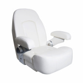 Royal Båtstol Vit Med Flip Up-Puff & Armstöd Royal Båtstol Vit Med Flip Up-Puff & Armstöd