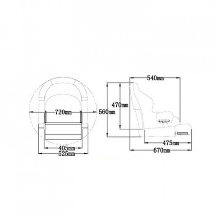 SD52 Båtstol Med Flip Up-Puff Navy/Ljusgrå