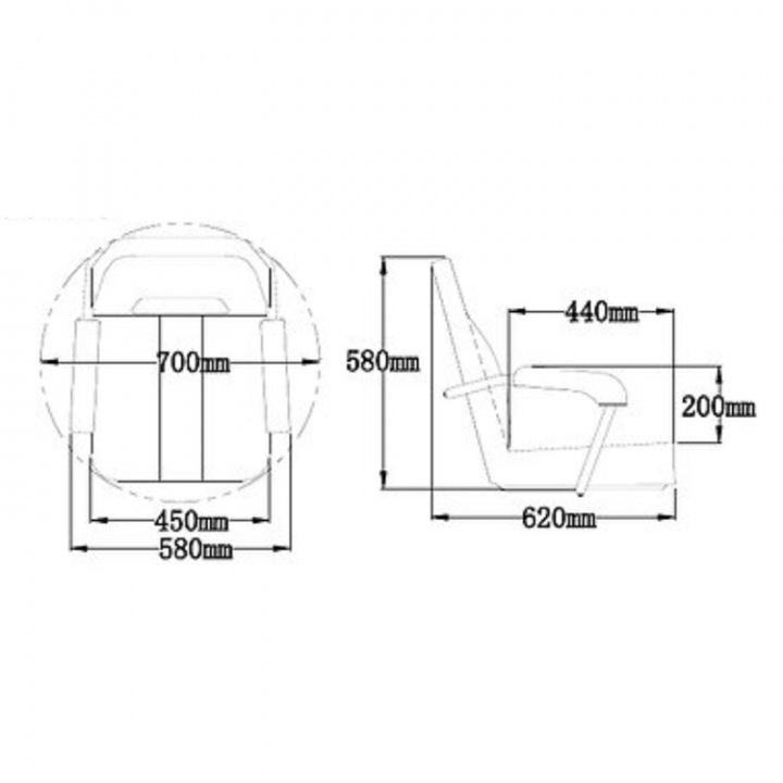Båtstol Mini Mojo Med Fasta Armstöd Navy/Light Grey