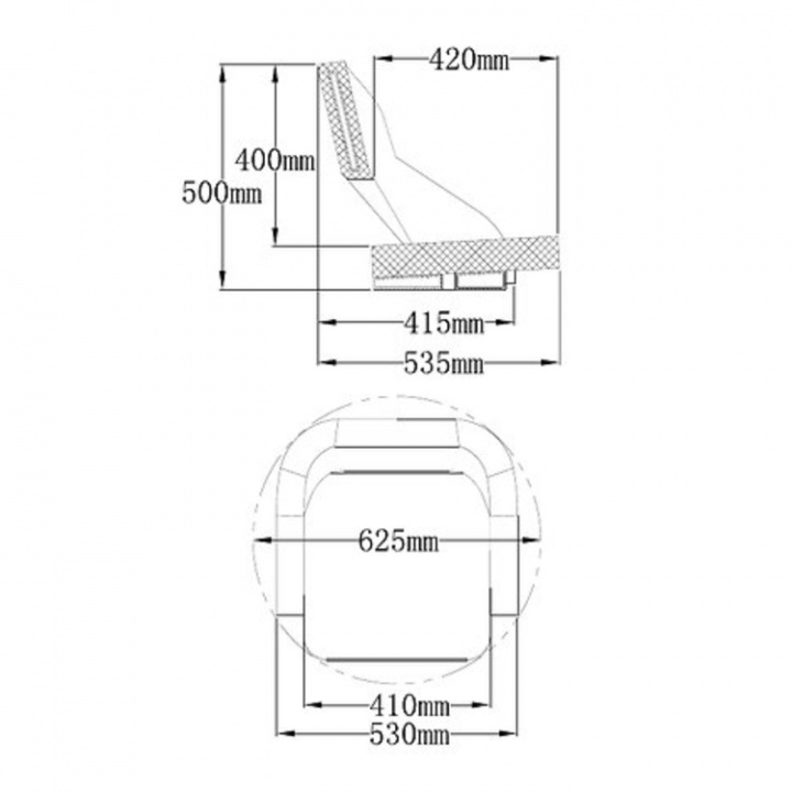 Båtstol BJR 52 Svart/Grå/svart Med Fast Toft