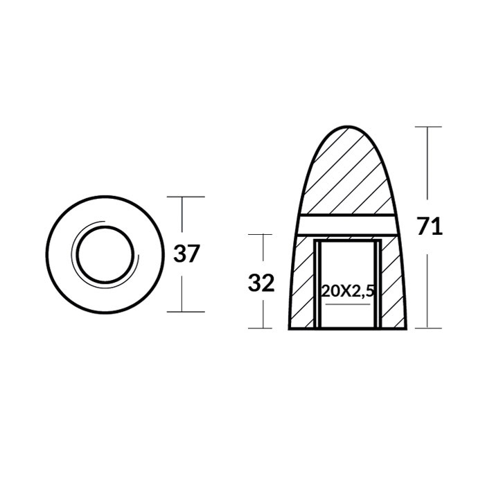 Zinkmutter För Axel Ø30mm Volvo Med M20x2.5 Gänga (1st)