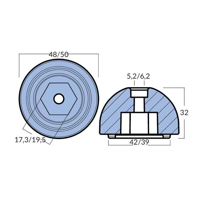 Zinkanod Quick Bogpropeller BTQ 185 (tq18500)
