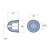 Zink Sidepower Propellermutter Zink Sidepower Propellermutter