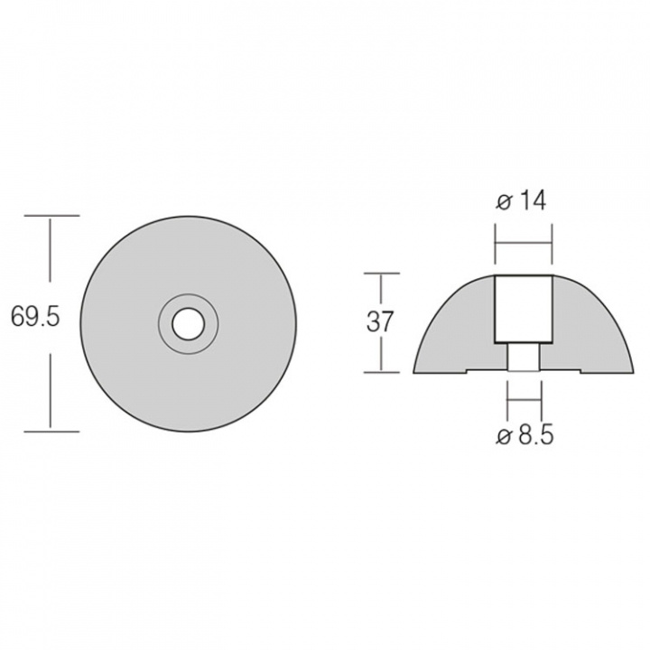 Zinkanod Till Flex-o-fold Ø69.5mm (tidigare 1141434)