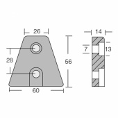 Zinkanod Volvo DPX 60x56mm (876638) Zinkanod Volvo DPX 60x56mm (876638)