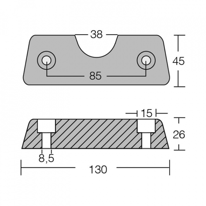 Drevzink Till Volvo DPX 130x45mm (872139)