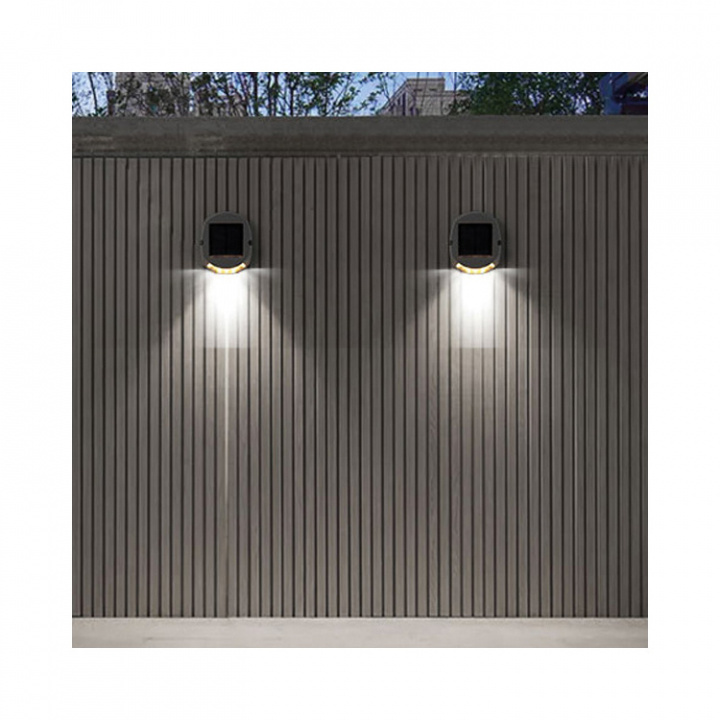 Brygg/Vägglampa Aluminium Med Solceller