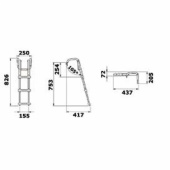 Badstege 3 Steg Vikbar Teleskop Badstege 3 Steg Vikbar Teleskop
