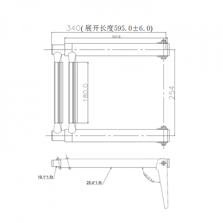 Badstege Teleskop För Montering på Båtplattform