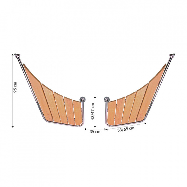 Badplattform 95/43x53 cm Ø25 mm