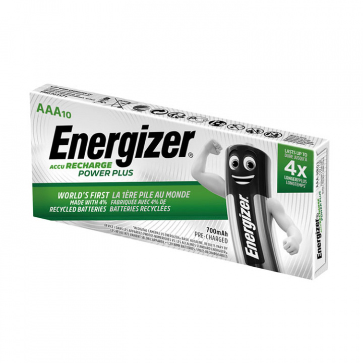 Uppladdningsbara Power Plus AAA Batterier 700 mAh 10-pack