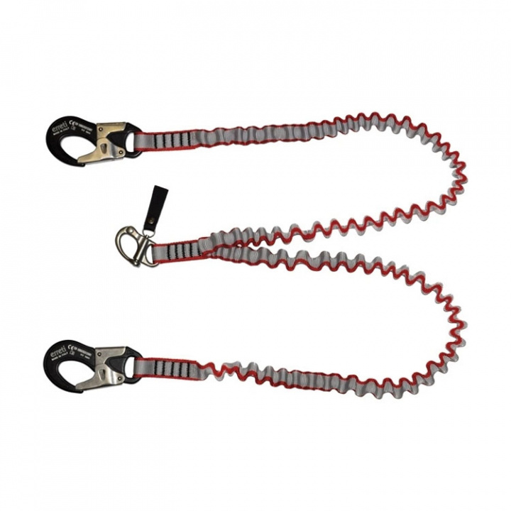 Elastisk Lina 2+2 m Med Svart Säkerhetskrok & Schackel