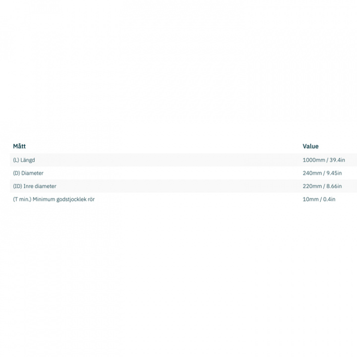 Trumma Aluminium Ø 220x10x1000mm (6082-T6)