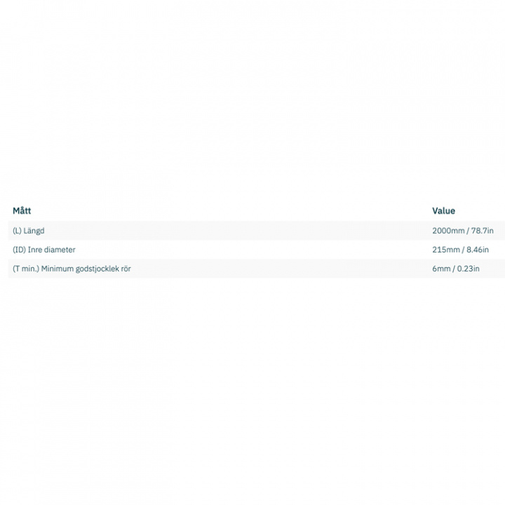 Trumma Glasfiber Ø 215x6x2000mm