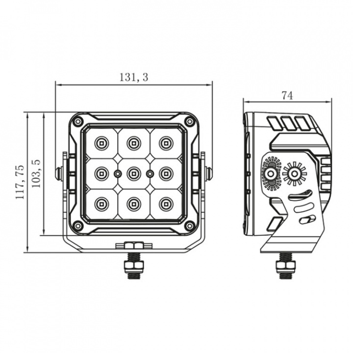 Däcksbelysning LED 10-30V DC 1127-3756lm