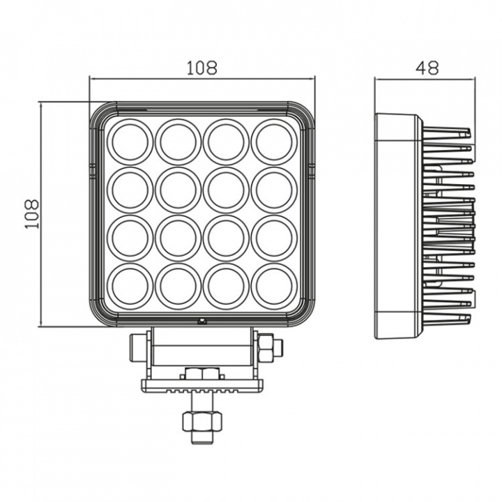 Däcksbelysning LED 10-30V DC 2200lm