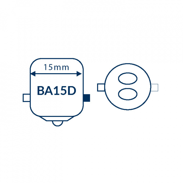 LED-Bajonett BA15D 10-36Vdc Ø19x43 mm 2-pack