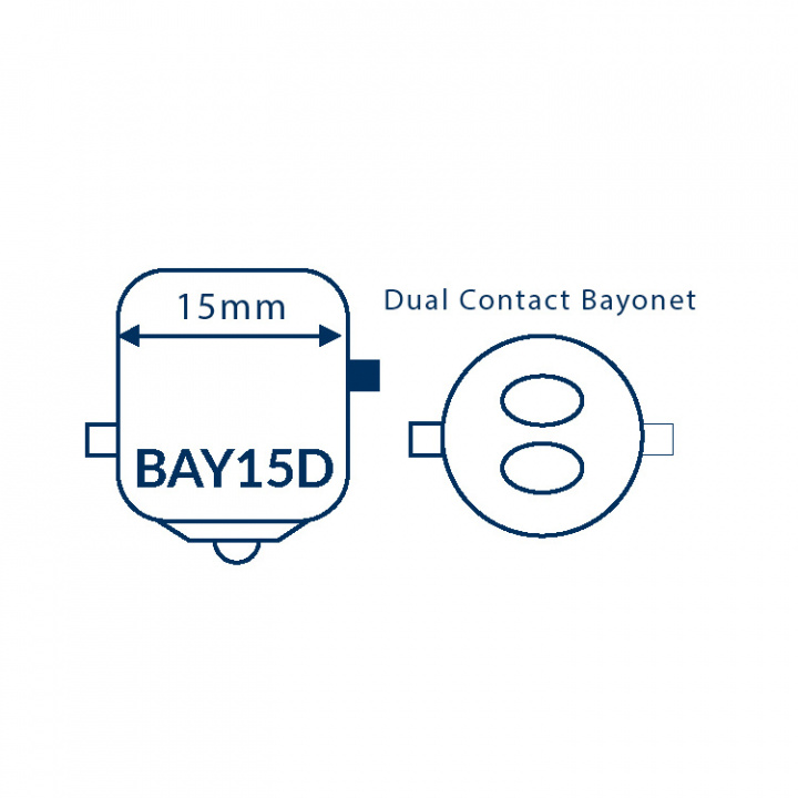 LED-Lanternlampa BAY15D 10-36Vdc Ø19x43 mm 2-pack
