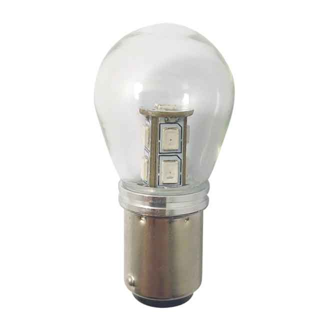 LED-Lanternlampa BAY15D 10-36Vdc Röd Ø25x48 mm 2-pack
