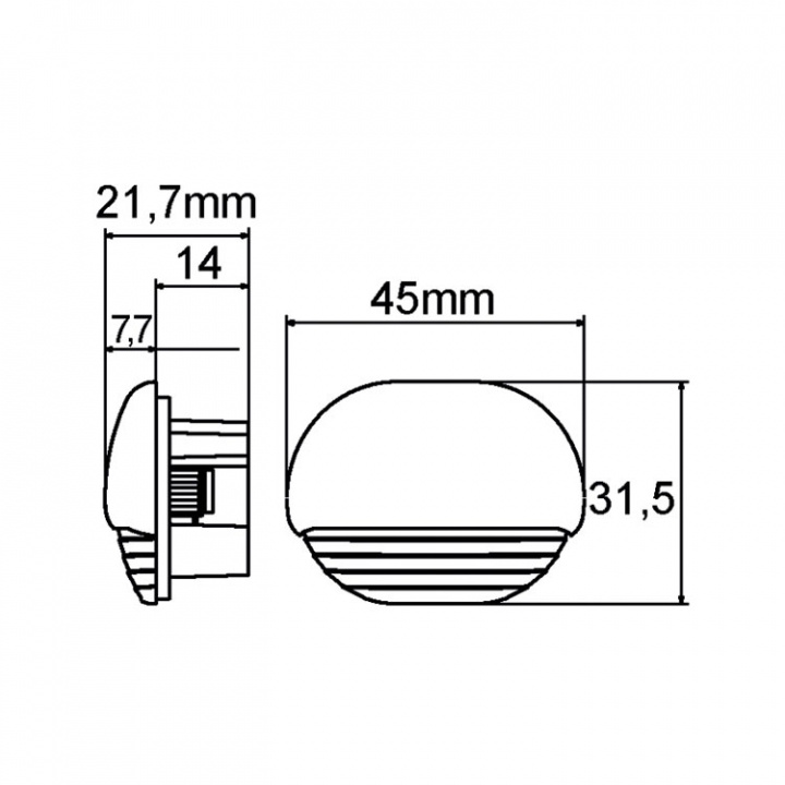 Easy Fit LED-Lampa Kromad 12/24V Blått Ljus