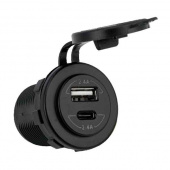 USB-uttag A & C Infällt 12/24V USB-uttag A & C Infällt 12/24V