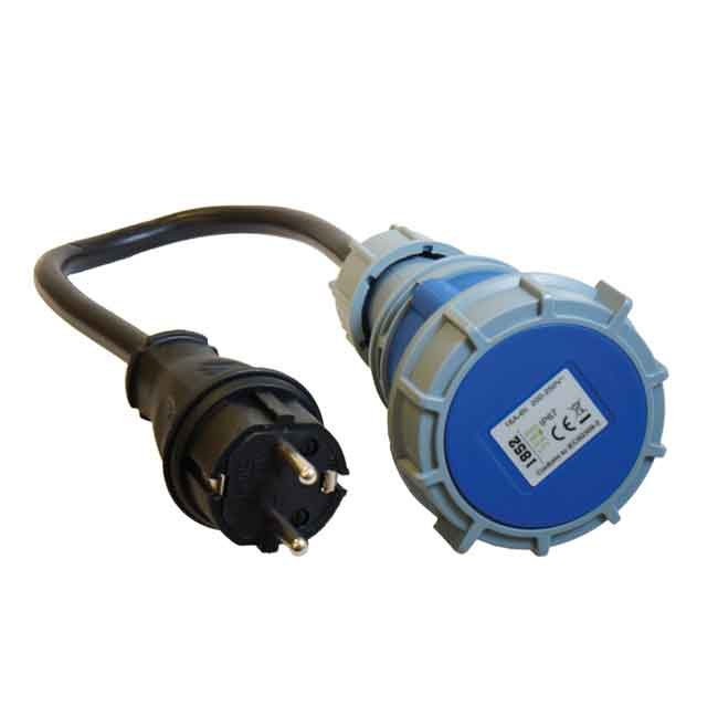 CEE 220V Hona IP67 Till Schuko Hane - 2,5mm2 kabel 0,5 meter